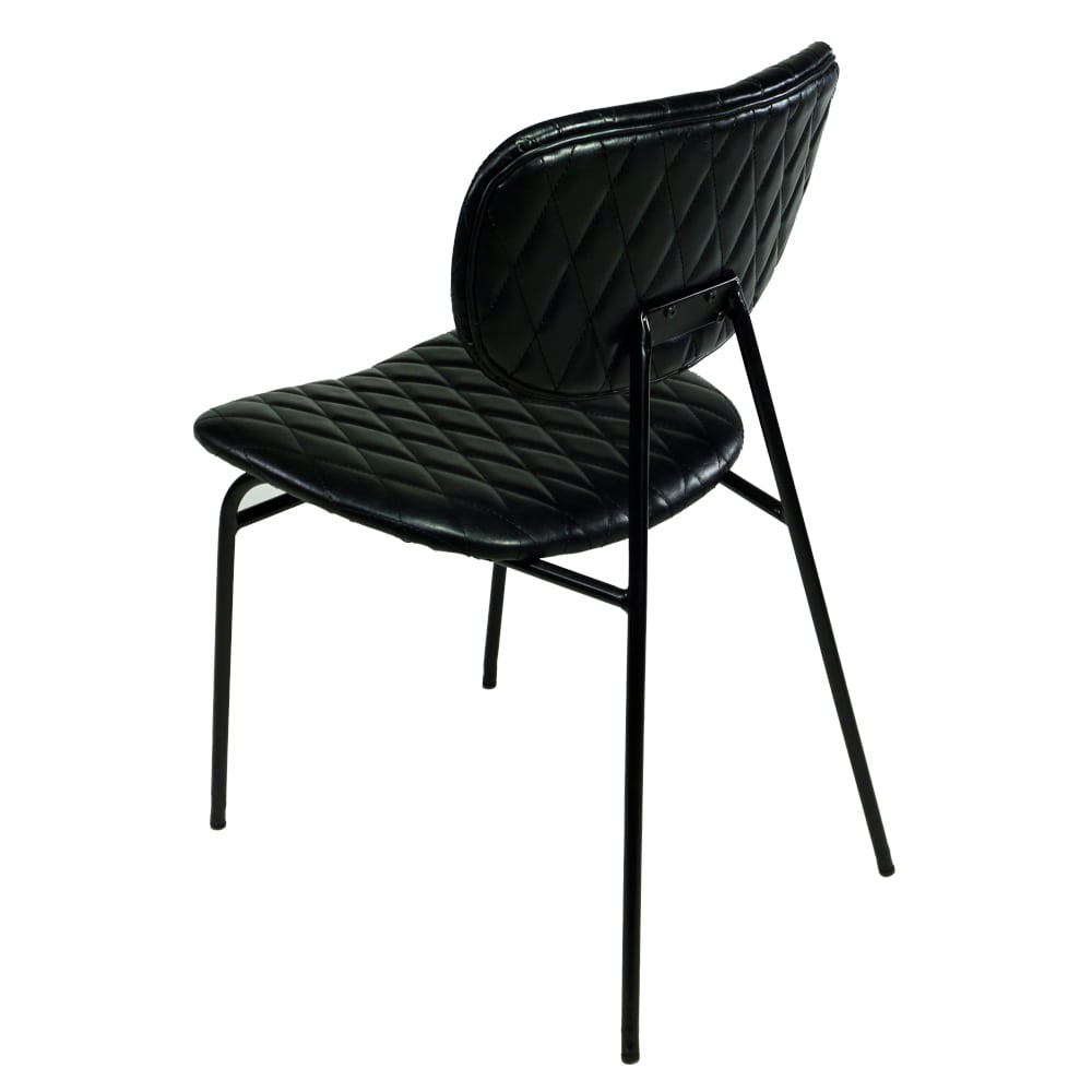 Esszimmerstuhl Schwarz Stuhl Vintage Design Retro Kunststoff Metall 