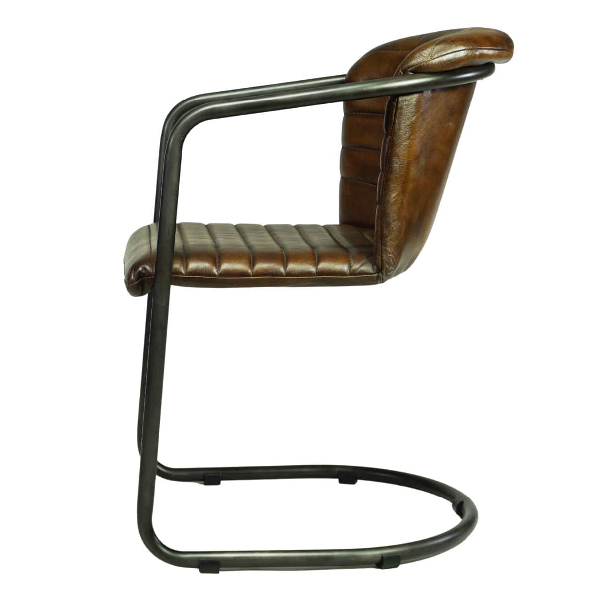 Vintage Freischwinger Echtleder Stuhl