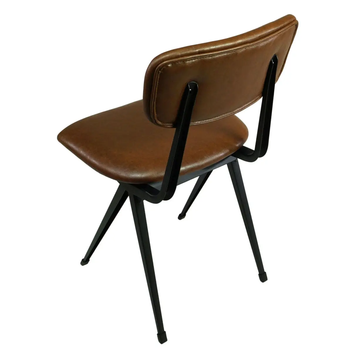 Esszimmerstuhl gepolstert braun, altes Design wie ein Schul Stuhl aus den 50er Jahren, Vintage Retro Stuhl