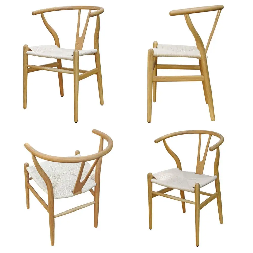 Daenischer Designklassiker Armlehnstuhl Y-Chair aus Eichenholz und hellen Sitz, zeitloses Mid Century Design