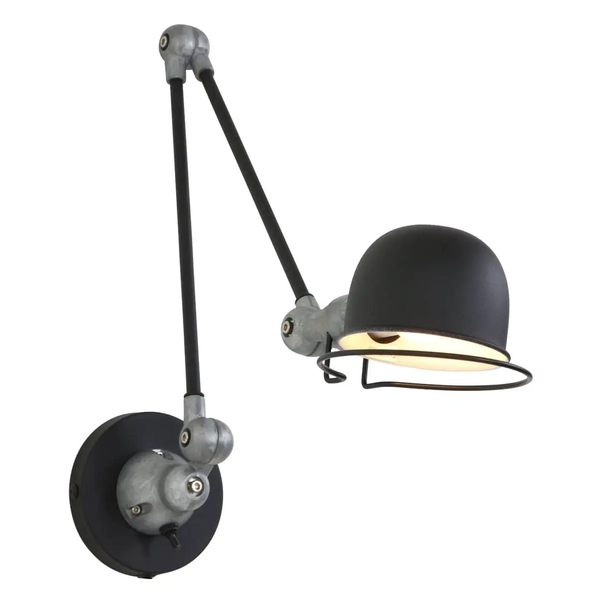 Wandlampee im industrial Vintage Factory Stil, der Designklassiker unter den schwarzen Wandlampen