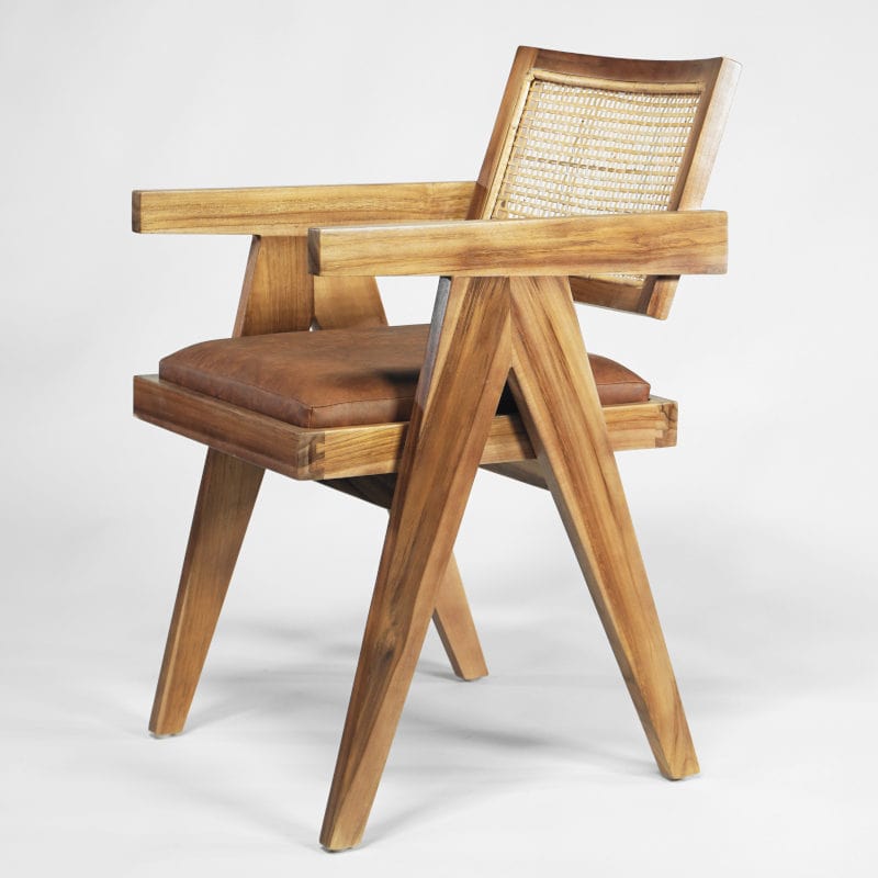 Teakholz Stuhl Design Jeanneret Complex Chair