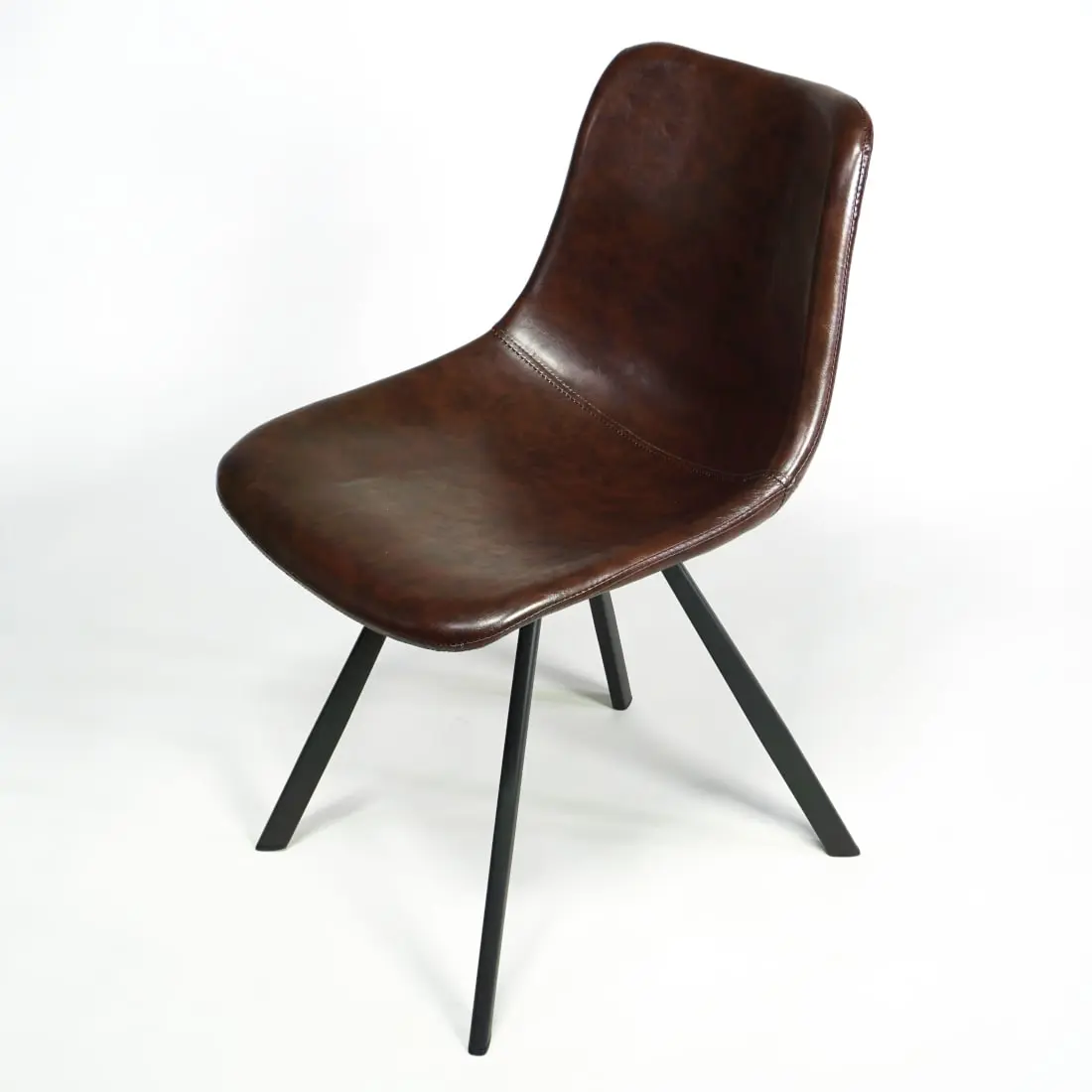 Klassischer Vintage-Retro-Stuhl passend zum Esszimmer- & Besprechungstisch, braun gepolstert