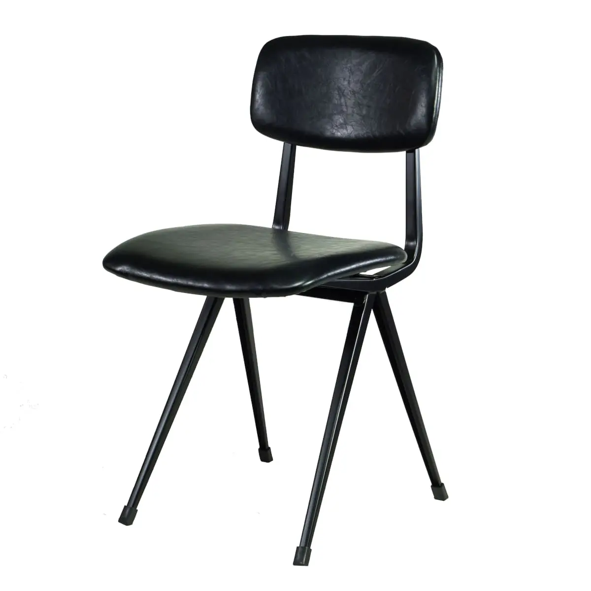 Friso Kremer Stuhl Design schwarz gepolstert, Old School vintage retro Stuhl Esszimmer