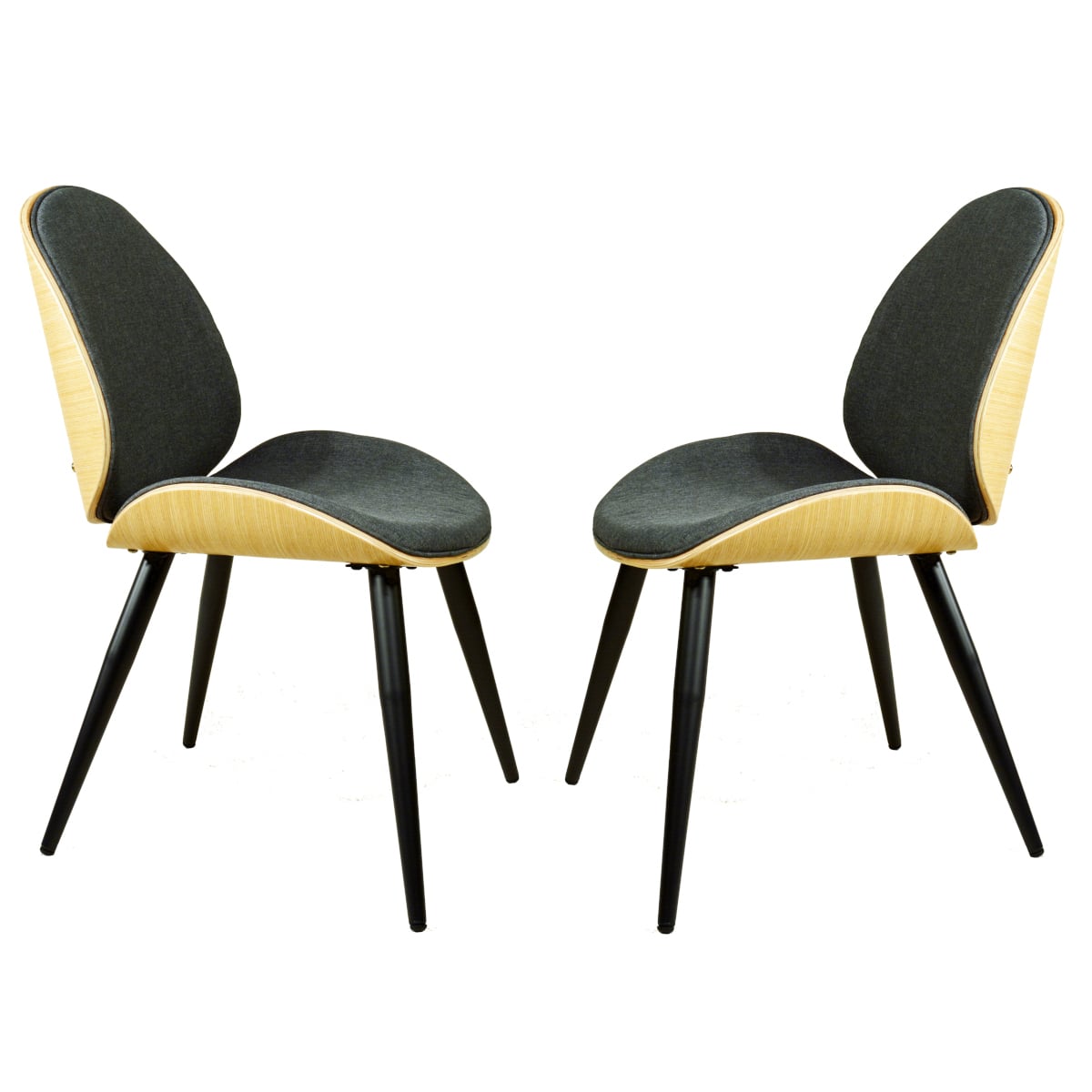 Formholz Stühle Retro Design Polster anthrazit