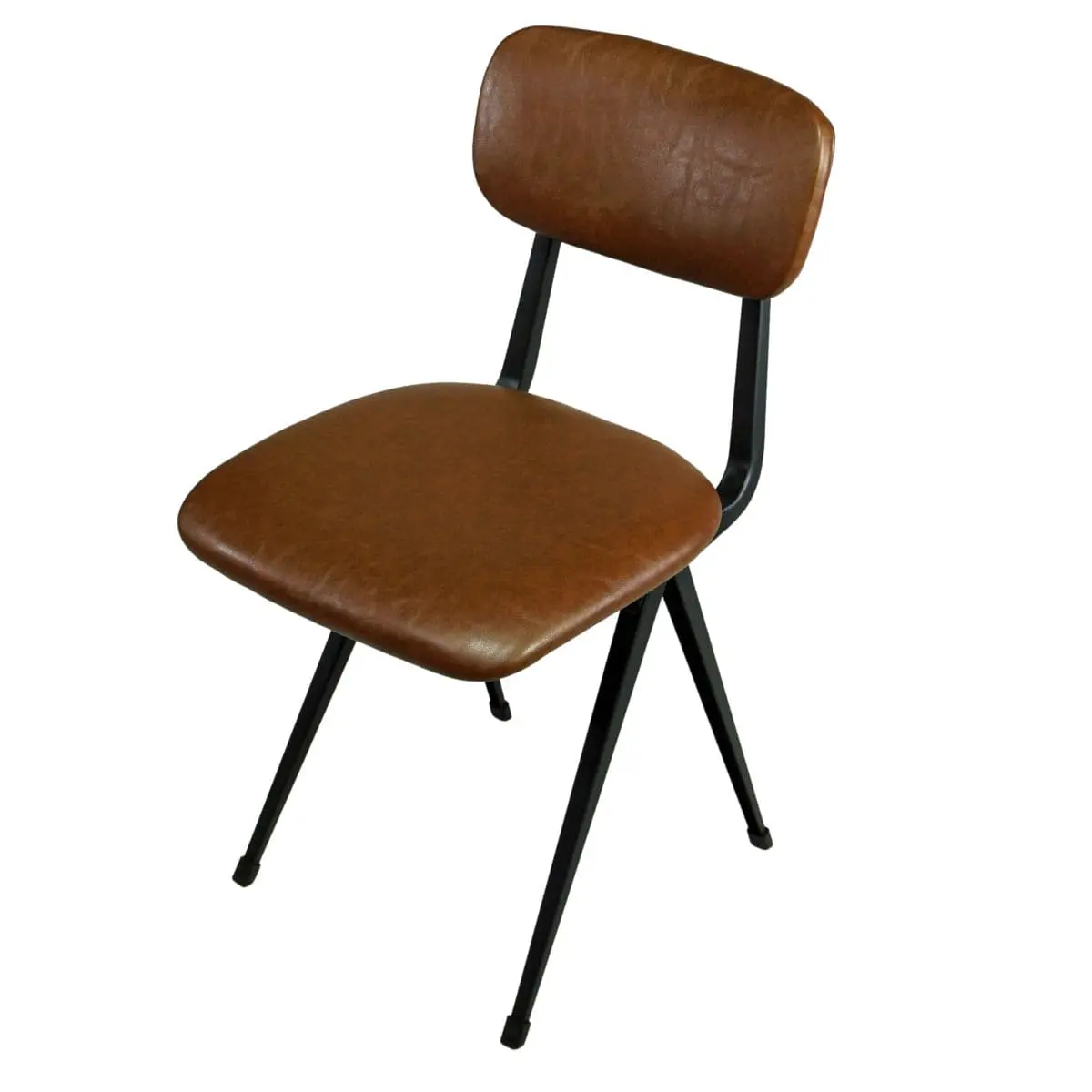 Polsterstuhl in braun, Berühmtes holländisches Design der 50er-Jahre als Schul-Stuhl 