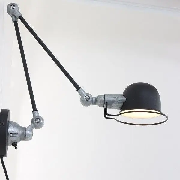 Industrie Fabriklampe Industrial Vintage Design schwarz matt mit Rohstahl