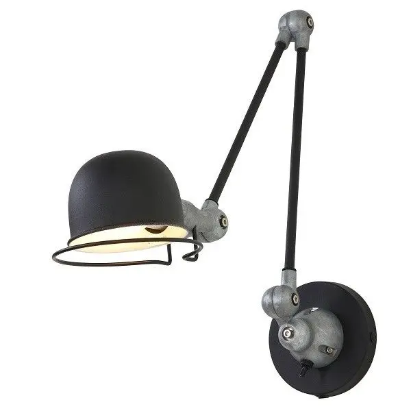 Fabrik-Lampe Industrie Stil Wandlampe schwarz matt