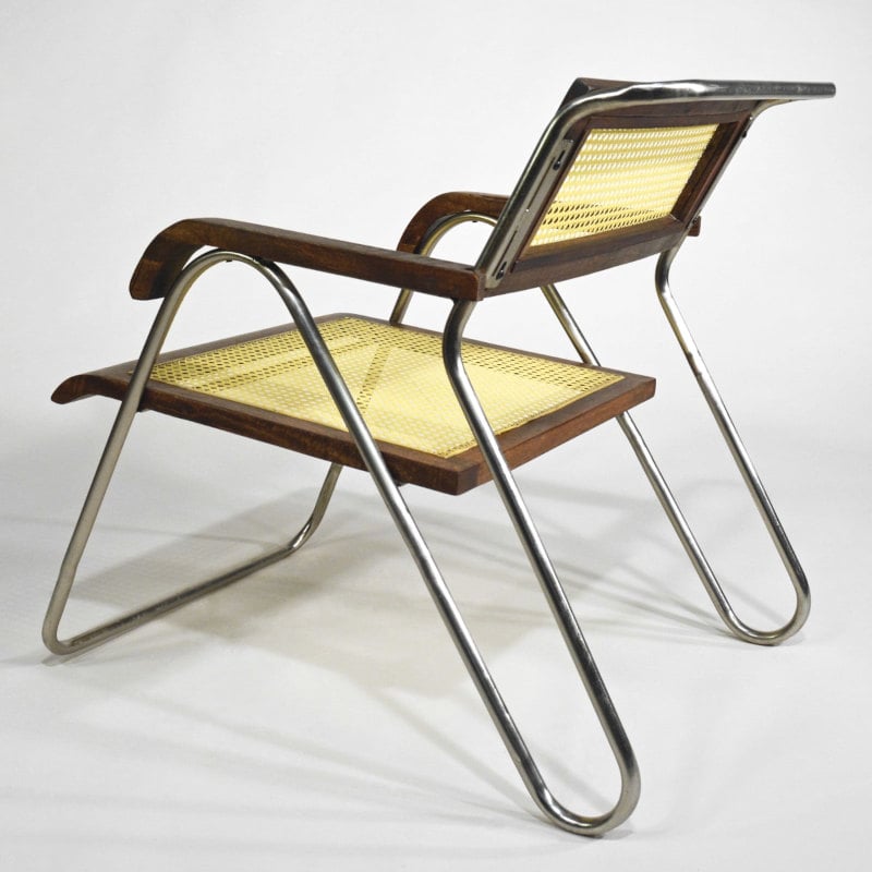 Retro Design Lounge Stuhl Stahlrohr