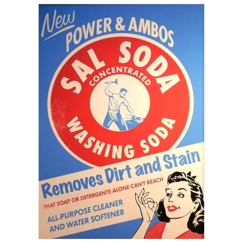 Reklametafel für Waschmittel Handsiebdruck auf Sperrholz-Platte