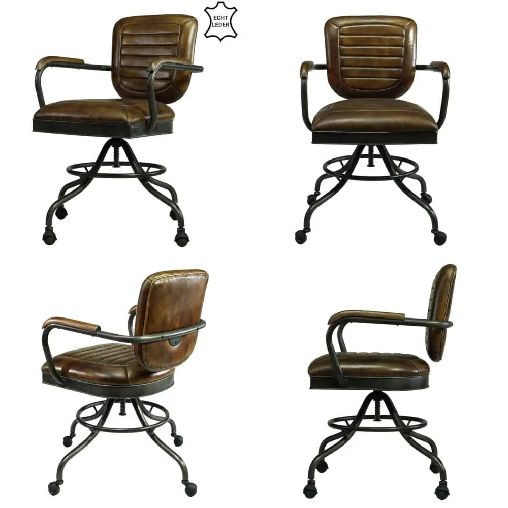 Schreibtischstuhl drehbar, hiehenverstellbar auf Rollen mit Armlehnen