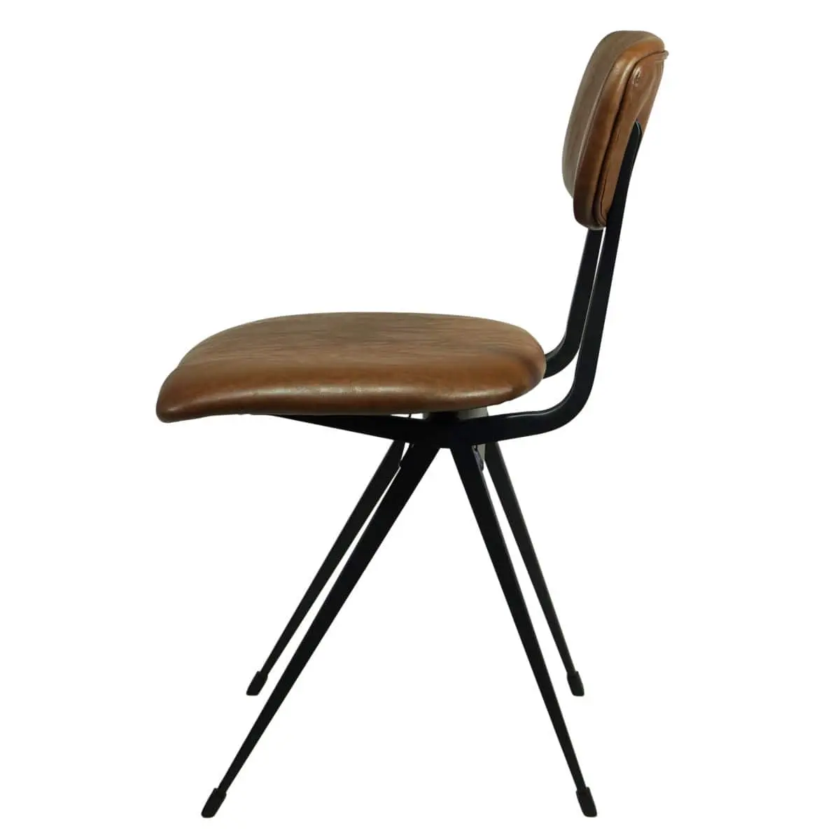 Stuhl, Esszimmerstuhl, Gastrostuhl für Cafes, Tagesbars und Restaurant, zeitloses Design nach Friso Kremmer, braun gepolstert, stabil