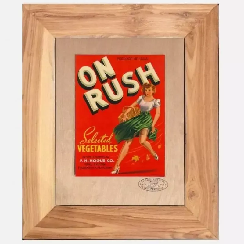 Echte Vintage Werbe-Bilder Poster 'On Rush' Selected Vegetables - California
