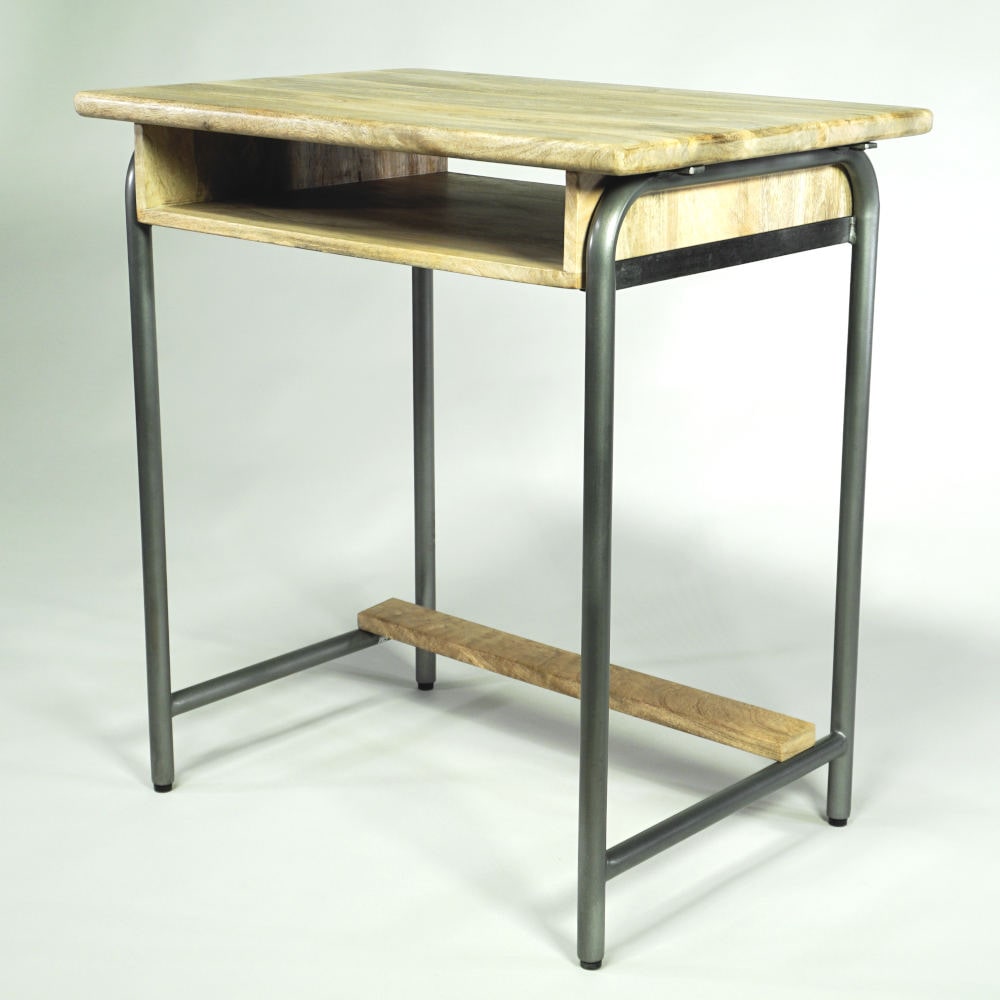Naturholz und Metall Schreibtisch klein ideal für Homeoffice