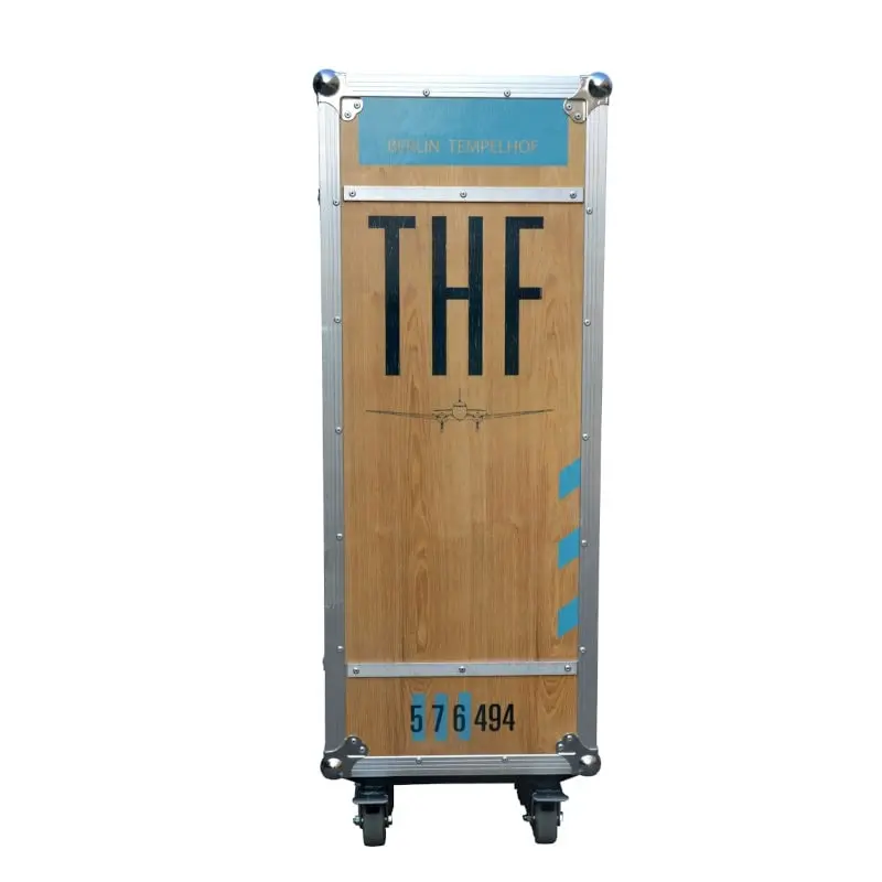 Tempelhof Rollcontainer - THF Design Flightcase mit Holz und Alu zum abheben