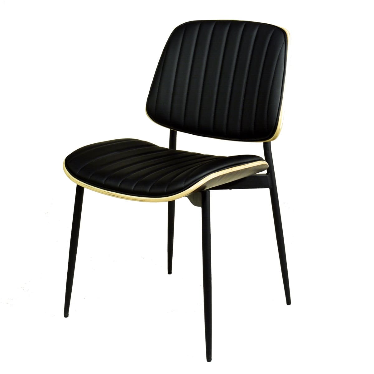 Stuhl schwarz gepolstert Vintage Design