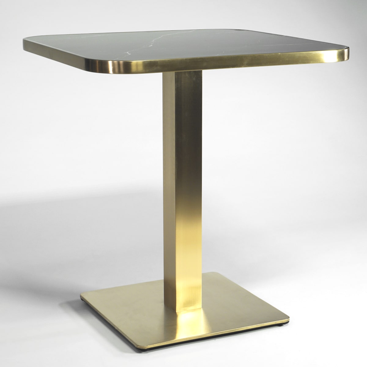 Bistrotisch Keramik-Marmor schwarz quadratisch