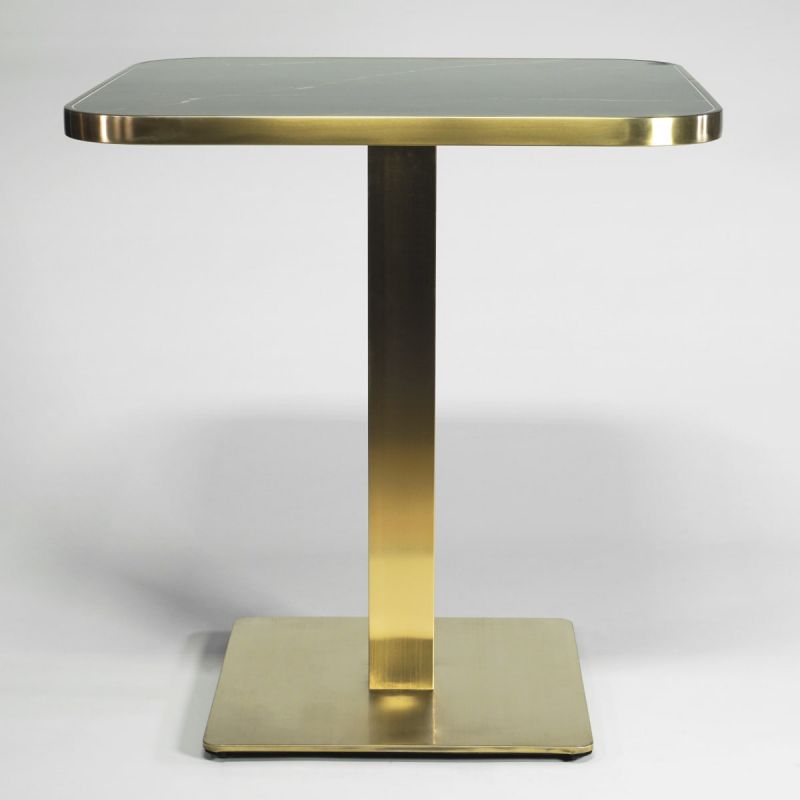 Bistrotisch Keramik-Marmor schwarz quadratisch