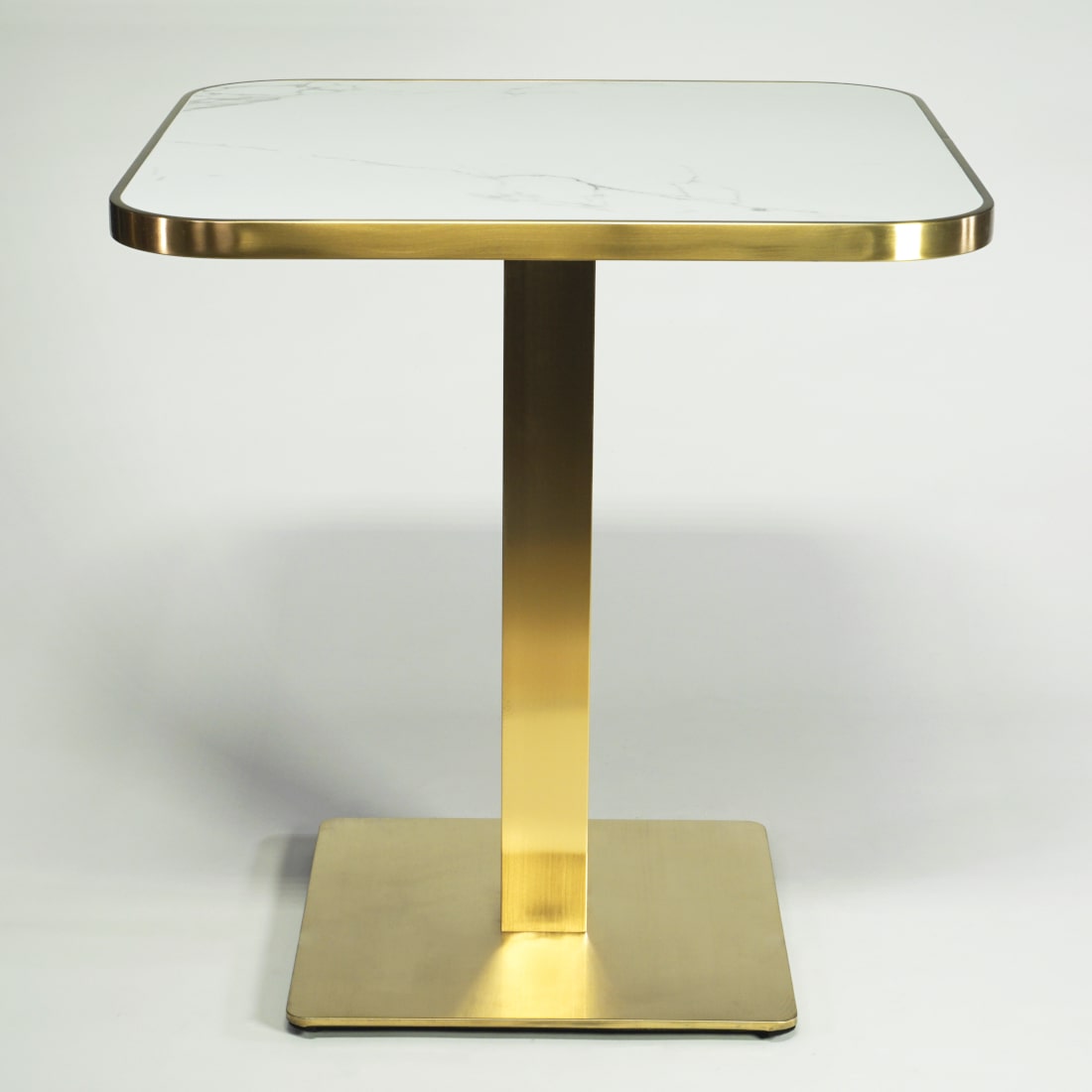 Bistrotisch Keramik-Marmor weiß quadratisch