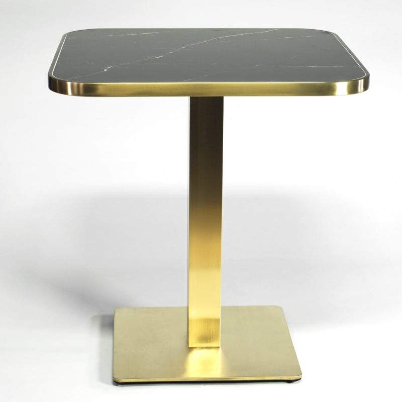 Bistrotisch Keramik-Marmor schwarz quadratisch