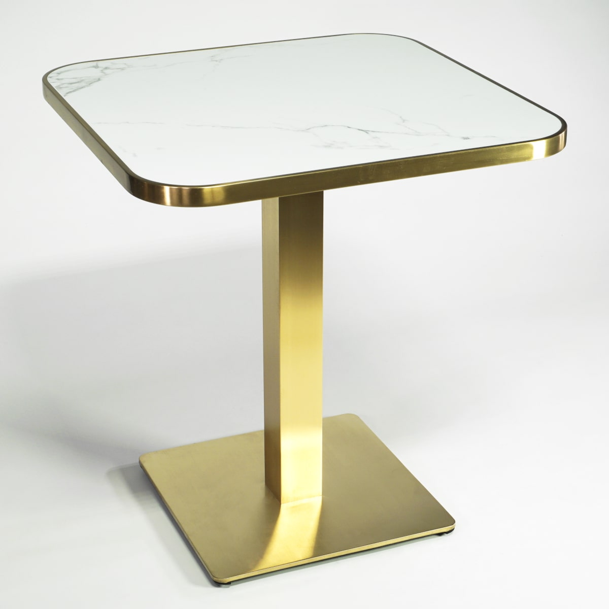 Bistrotisch Keramik-Marmor weiß quadratisch