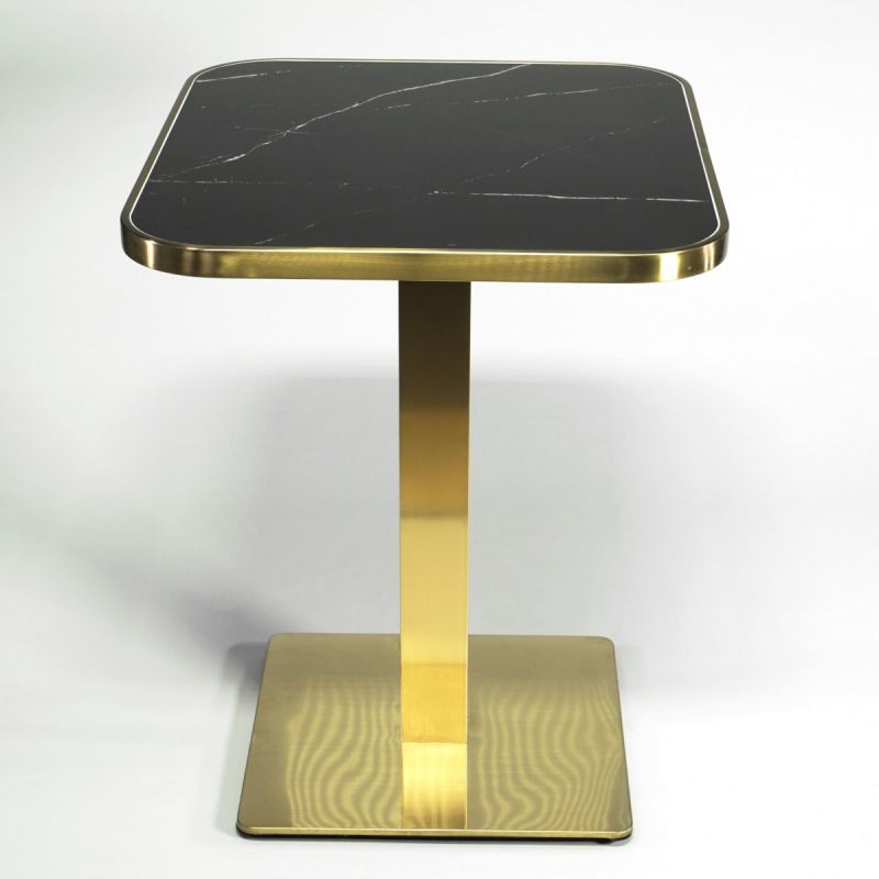 Bistrotisch Keramik-Marmor schwarz