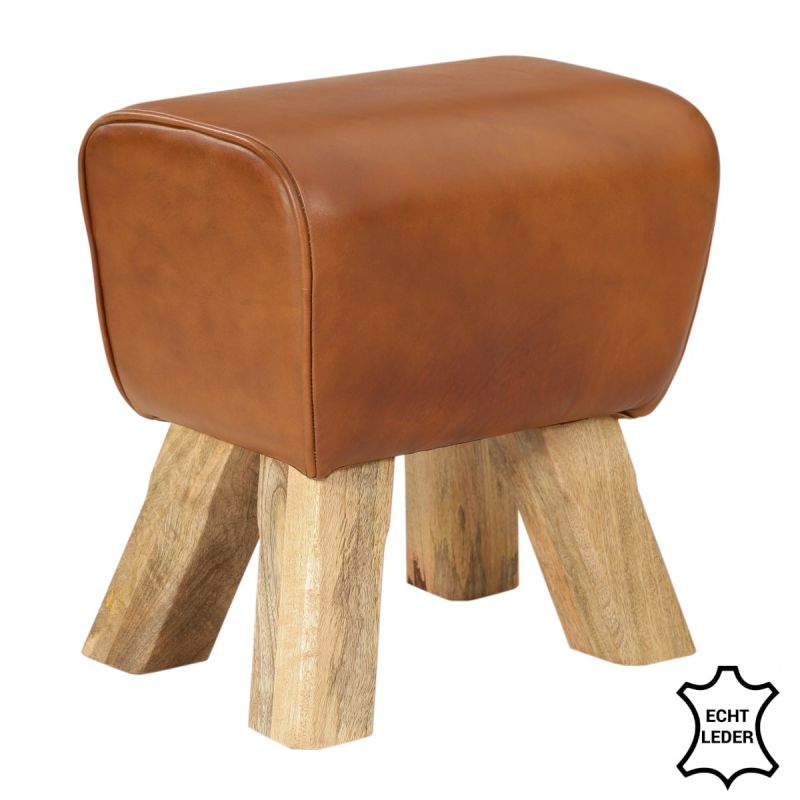 Hocker Büffelleder-Turn-Bock | Edler Leder-Turnbock